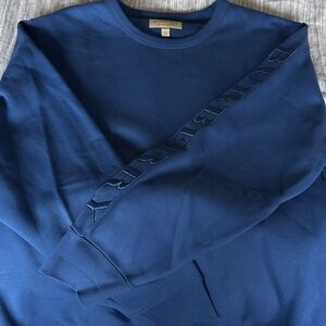 Burberry Navy Crewneck with Sleeve Logo